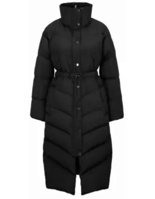 Slim-fit down jacket in water-repellent fabric- Black Women's Casual Jacket