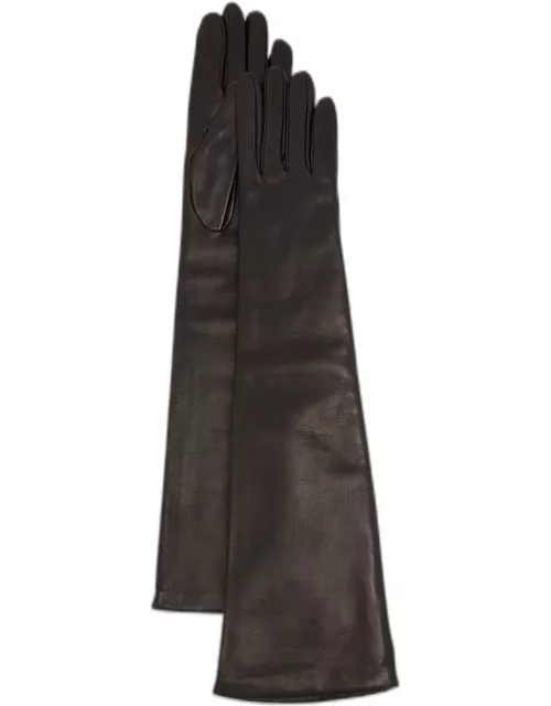 Long Cashmere-Lined Leather Glove
