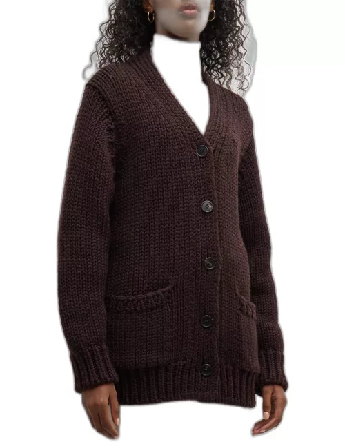 Evesham Wool Button-Front Cardigan