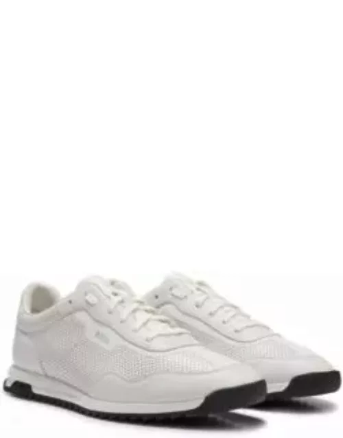 Low-top trainers in perforated leather- White Men's Sneaker