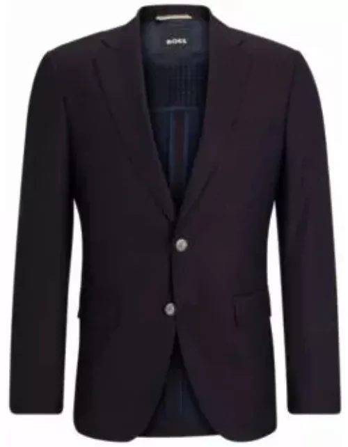 Slim-fit jacket in wool twill- Dark Red Men's Sport Coat