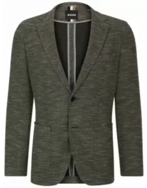 Regular-fit jacket in micro-patterned stretch jersey- Dark Green Men's Sport Coat