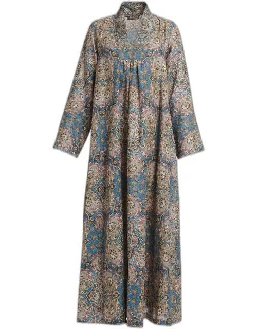 Kamilah Tapestry Bloom Linen Dres