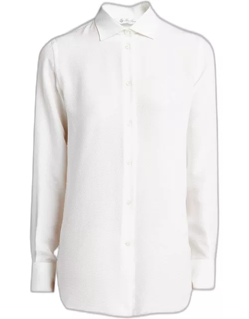 Cam Kara Micro Jacquard Silk Button-Front Shirt