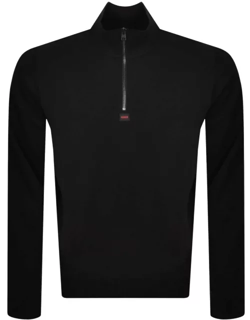 HUGO Durty Half Zip Sweatshirt Black