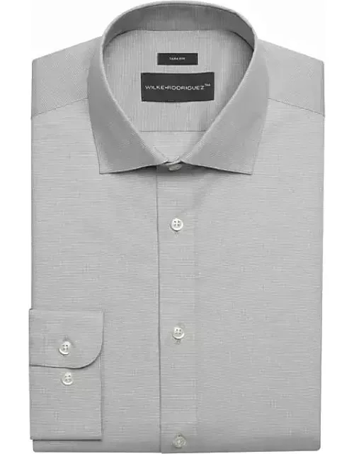 Wilke-Rodriguez Men's Slim Fit Spread Collar Mini Houndstooth Dress Shirt Gray Check