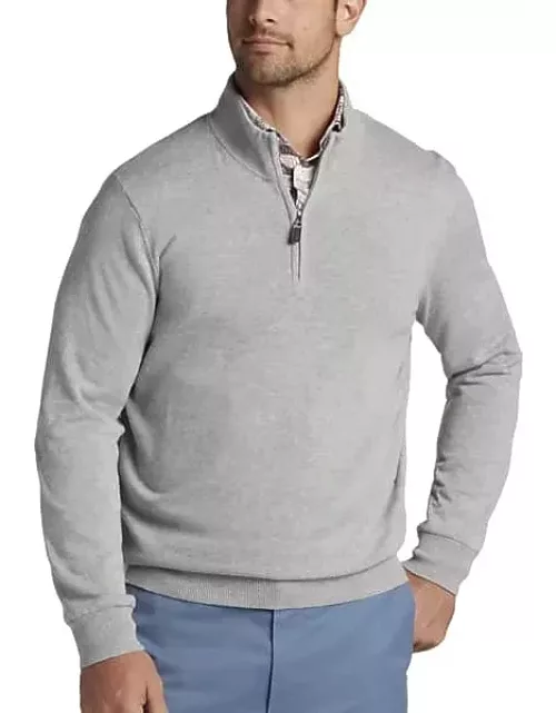 Joseph Abboud Men's Modern Fit 1/4-Zip Pima Sweater Light Grey