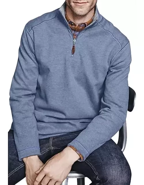 Johnston & Murphy Men's Modern Fit 1/4-Zip Reversible Sweater Med Blue