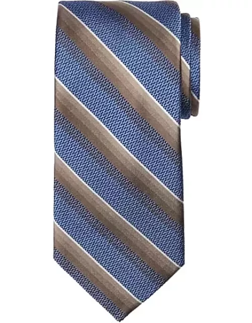 Pronto Uomo Men's Narrow Tonal Stripe Tie Taupe