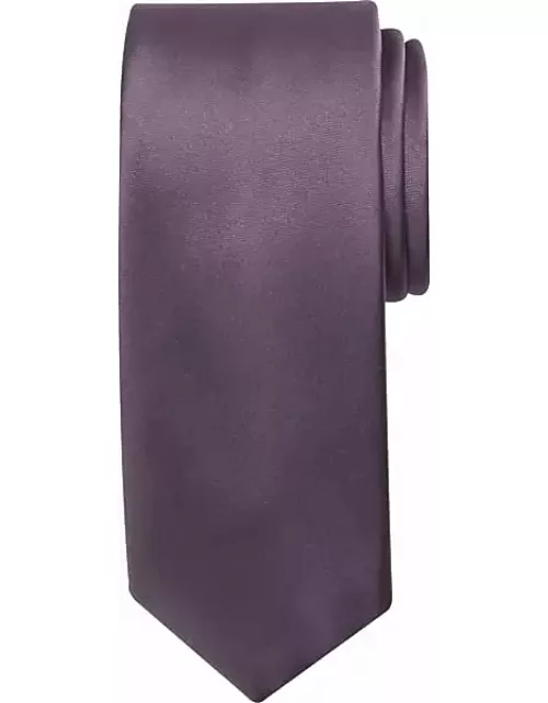 Egara Men's Skinny Solid Tie Grape Ja