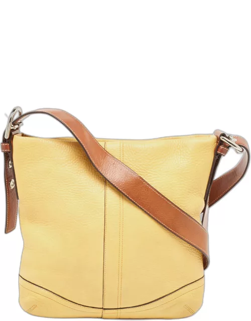 Coach Yellow/Brown Leather Crossbody Bag
