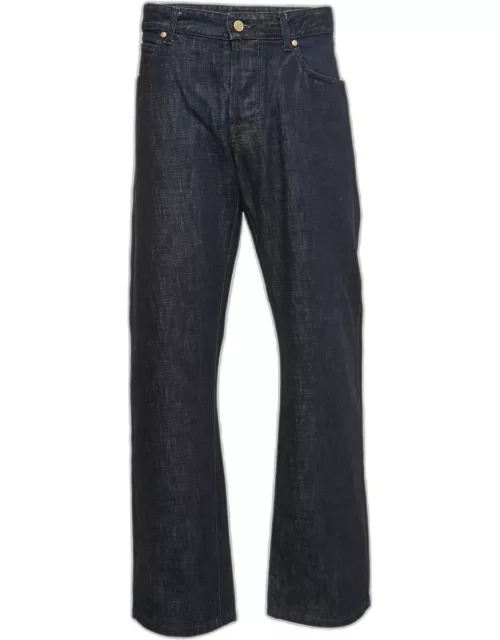 Giorgio Armani Dark Blue Denim Straight Fit Jeans 3XL Waist 38"