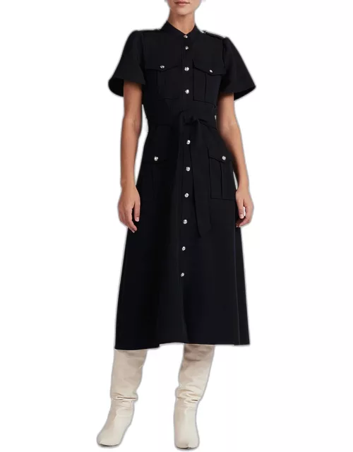 Judy Button-Front Utility Shirtdres