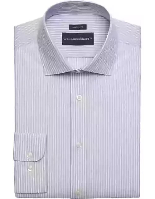 Wilke-Rodriguez Men's Modern Fit Spread Collar Stripe Dress Shirt Lavender Stripe