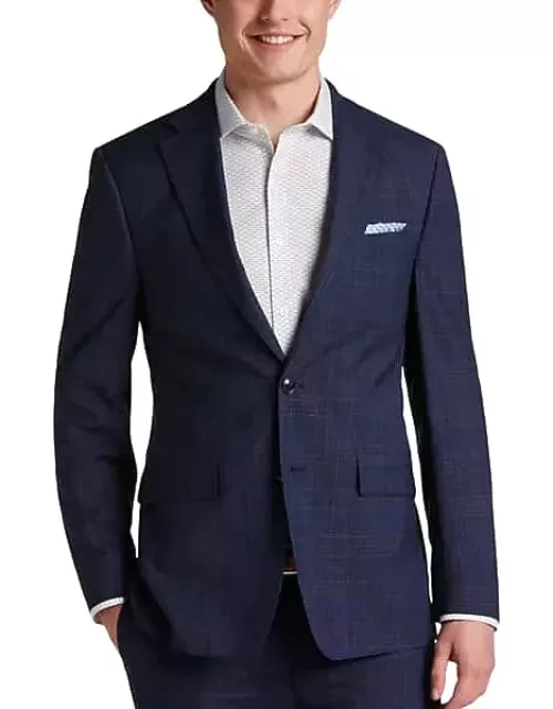 Calvin Klein Slim Fit Men's Suit Separates Jacket Navy Plaid