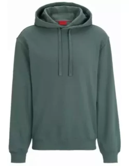 Relaxed-fit cotton hoodie with contrast logo- Dark Green Men's Tracksuit