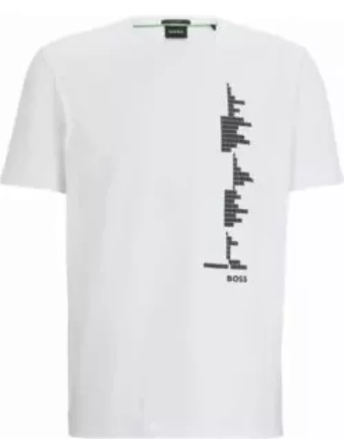 Stretch-cotton T-shirt with decorative reflective artwork- White Men's T-Shirt