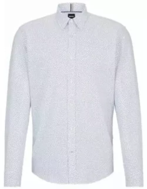 Regular-fit shirt in printed Oxford cotton- White Men's Spring Outift