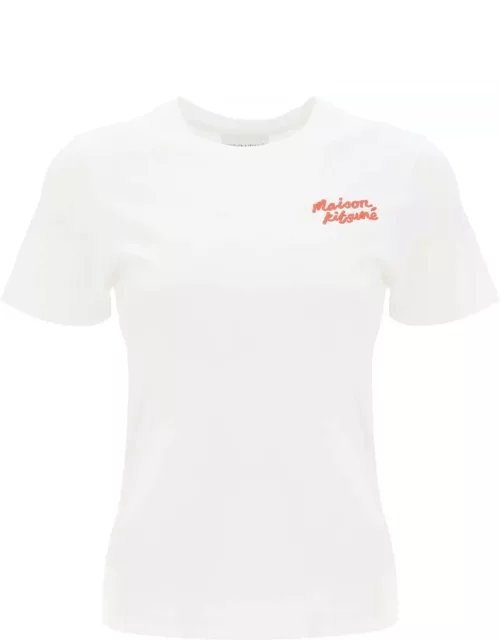 MAISON KITSUNE T-shirt with logo embroidery