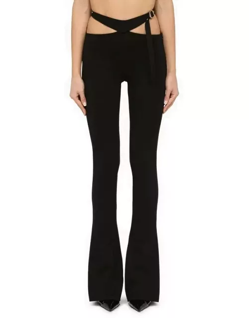 Black slim trousers with cut-out
