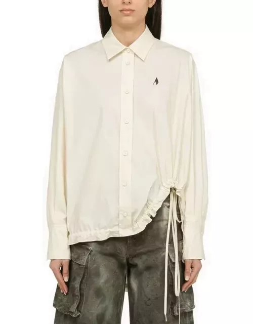 Milk asymmetric cotton shirt