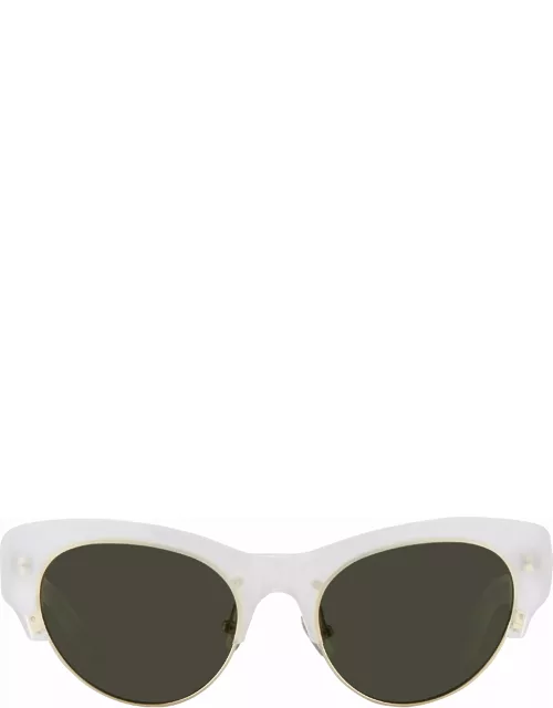 Dries Van Note Cat Eye Sunglasses in White