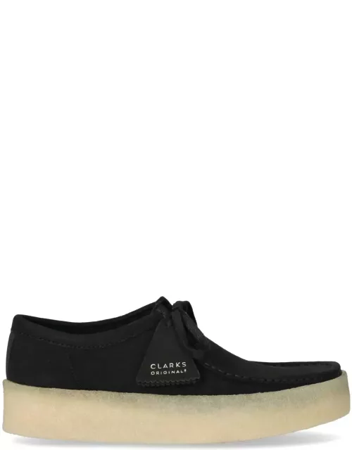 Clarks Wallabee Cup Lace Up Shoes In Black Nubuck