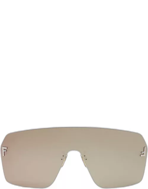 Embellished Rimless Shield Sunglasse