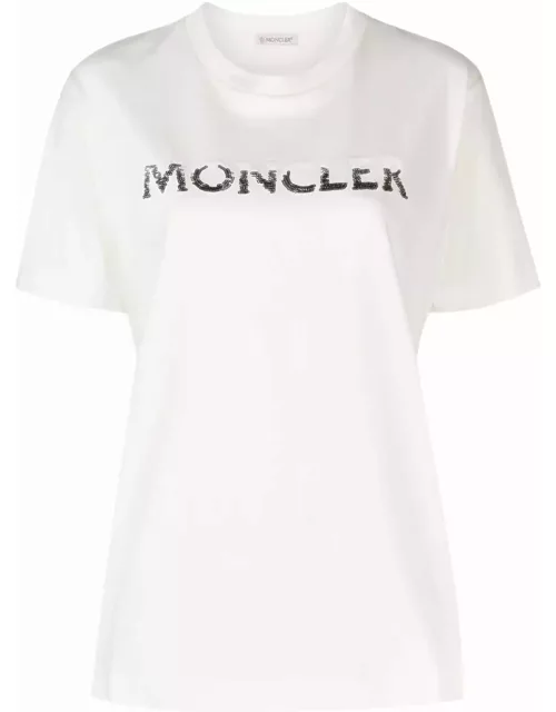 Sequin-embellished cotton T-shirt
