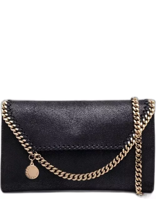 Falabella mini black shoulder bag with gold chain