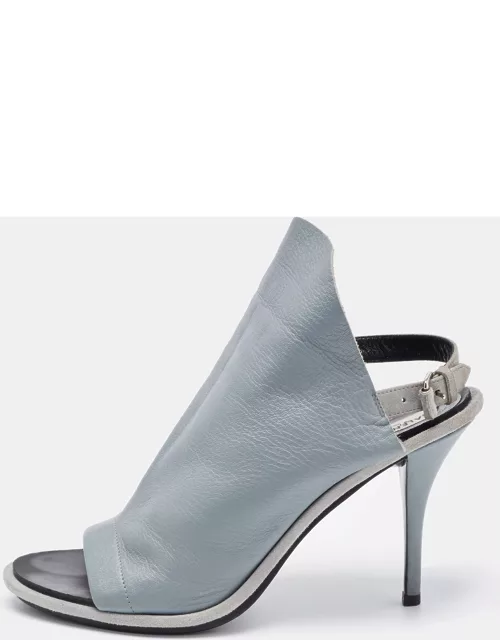 Balenciaga Grey Suede and Leather Glove Sandal