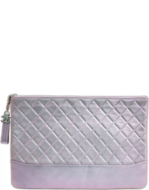 Chanel Purple Leather Gabrielle Clutch