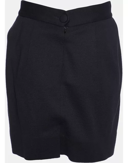 Moschino Couture Black Virgin Wool Mini Skirt