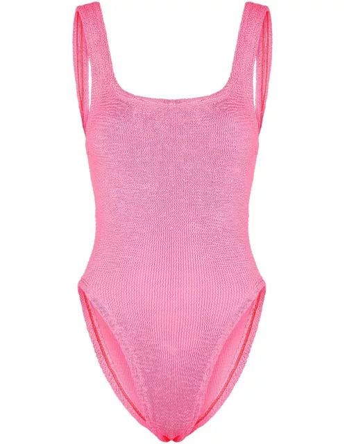 Hunza G Seersucker Swimsuit, Swimwear, Pink - One