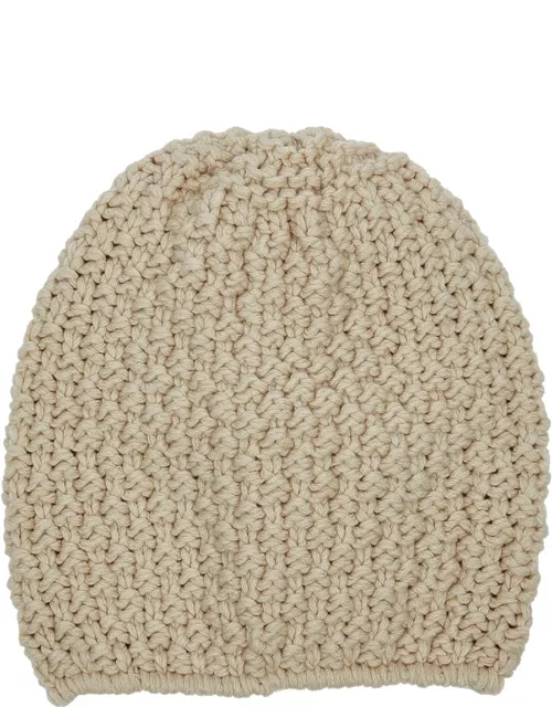 Inverni Chunky-knit Cashmere Beanie - Beige