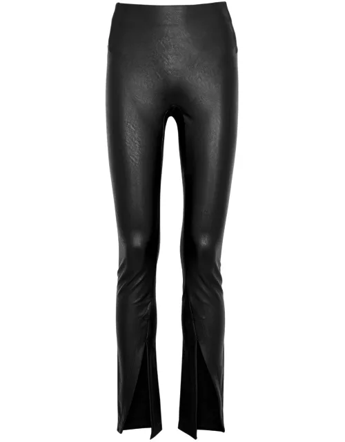 Spanx Split-hem Faux Leather Leggings - Black - L (UK14 / L)
