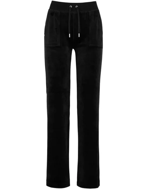 Juicy Couture Del Ray Logo Velour Sweatpants - Black - L (UK14 / L)
