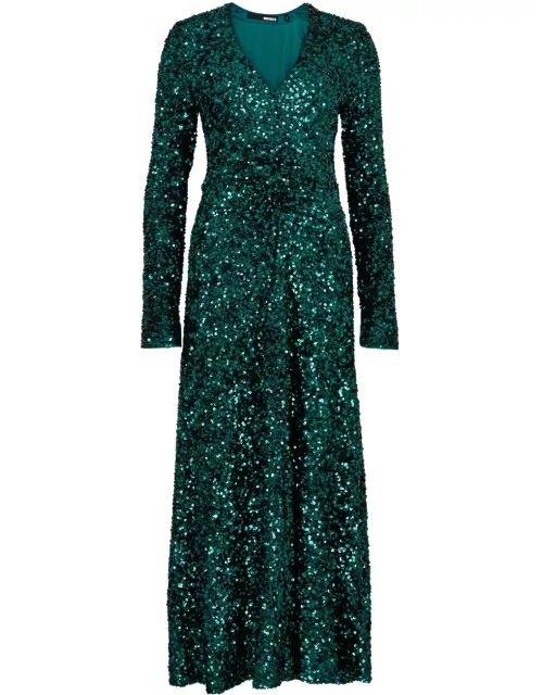 Rotate Birger Christensen Sequin-embellished Midi Dress - Dark Green - 40 (UK12 / M)