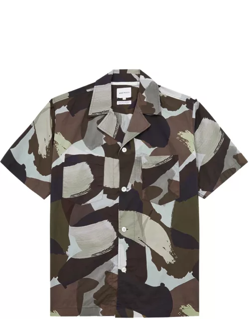 Norse Projects Mads Camouflage-print Cotton Poplin Shirt - Brown
