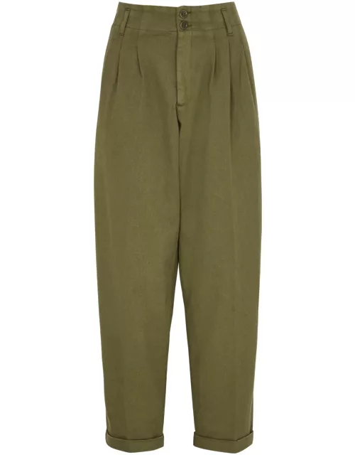 Ymc Keaton Stretch-cotton Trousers - Olive - L (UK14 / L)