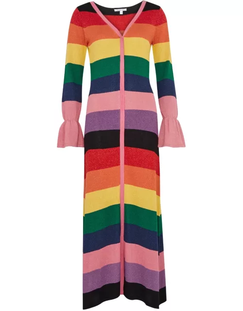 Olivia Rubin Zuri Striped Metallic-knit Dress - Multicoloured - L (UK14 / L)