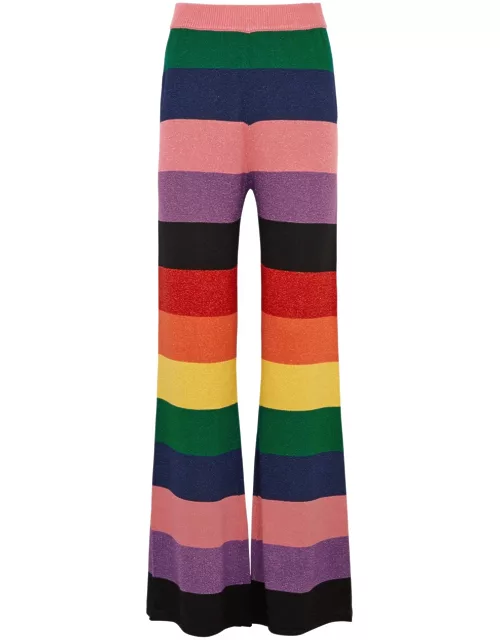 Olivia Rubin Ali Striped Metallic-knit Trousers - Multicoloured - S (UK8-10 / S)