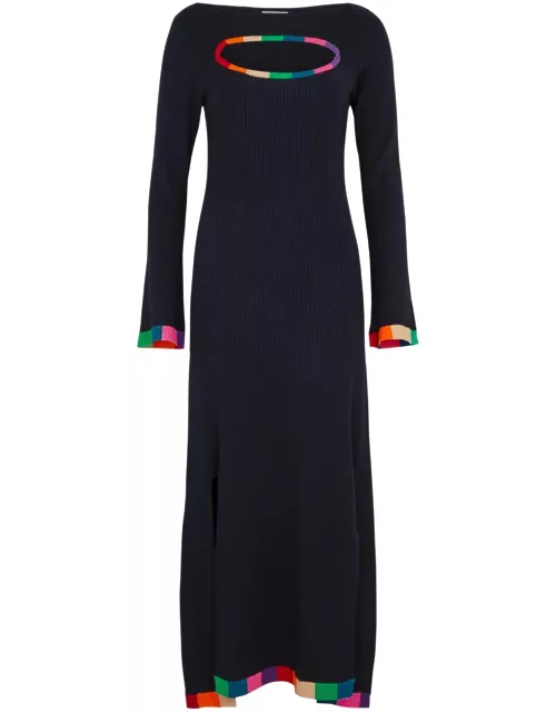 Olivia Rubin Mara Cut-out Ribbed-knit Maxi Dress - Black - M (UK12 / M)