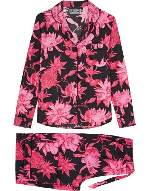 Desmond & Dempsey Night Bloom Printed Cotton Pyjama set - Pink
