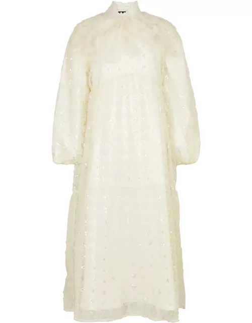 Sister Jane Frida Embellished Tulle Midi Dress - Cream - 10 (UK10 / S)