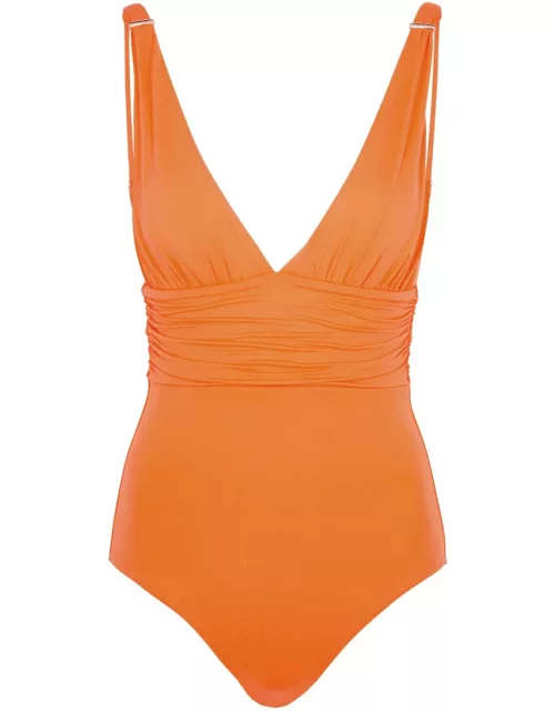 Melissa Odabash Panarea Plunge Swimsuit - Orange - 44 (UK 12 / M)