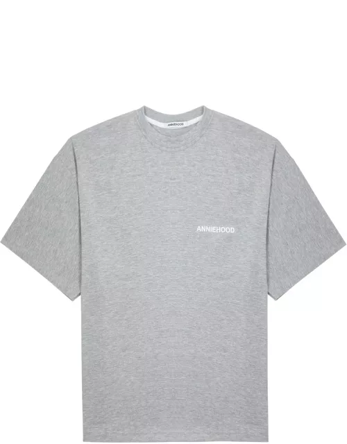 Annie Hood Logo-print Cotton T-shirt - Grey
