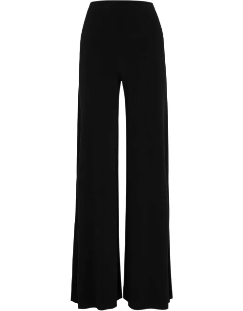 Norma Kamali Elephant Wide-leg Stretch-jersey Trousers - Black - L (UK14 / L)