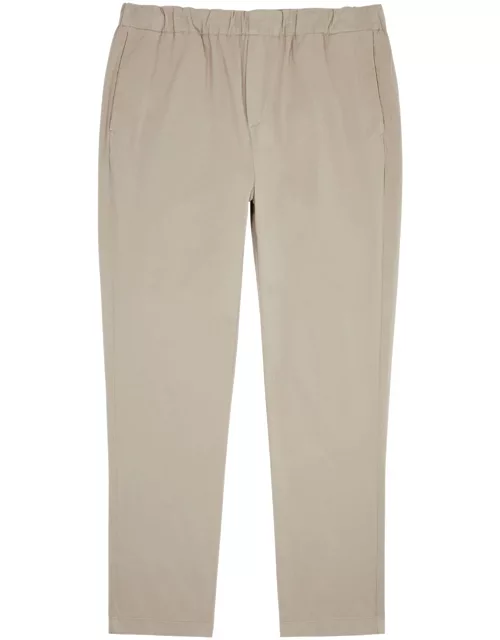 7 For All Mankind Luxe Performance Brushed Cotton-blend Chinos - Grey