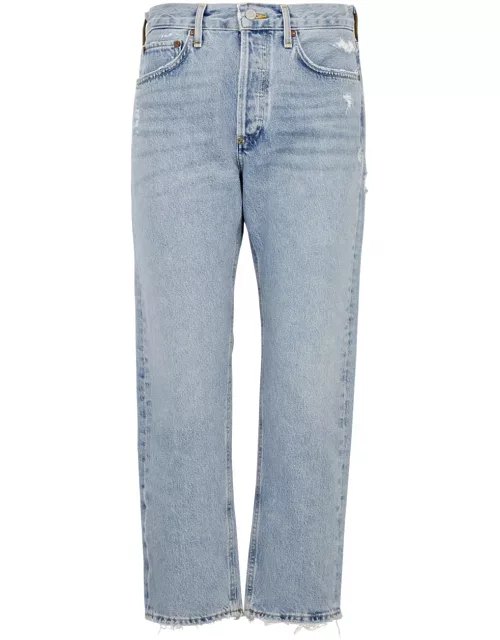 Agolde Parker Distressed Straight-leg Jeans - Light Blue - 24 (W24 / UK 4 / Xxs)